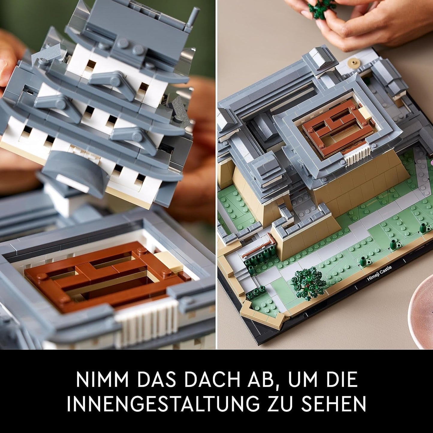 LEGO Architecture Himeji Castle, Vuxen Model Kit, Landmark Collection, Creative Gardening and Japanese Culture Fan Set med Cherry Blossom Tree, Present till honom och hennes 21060 byggset Besuche den LEGO-Store