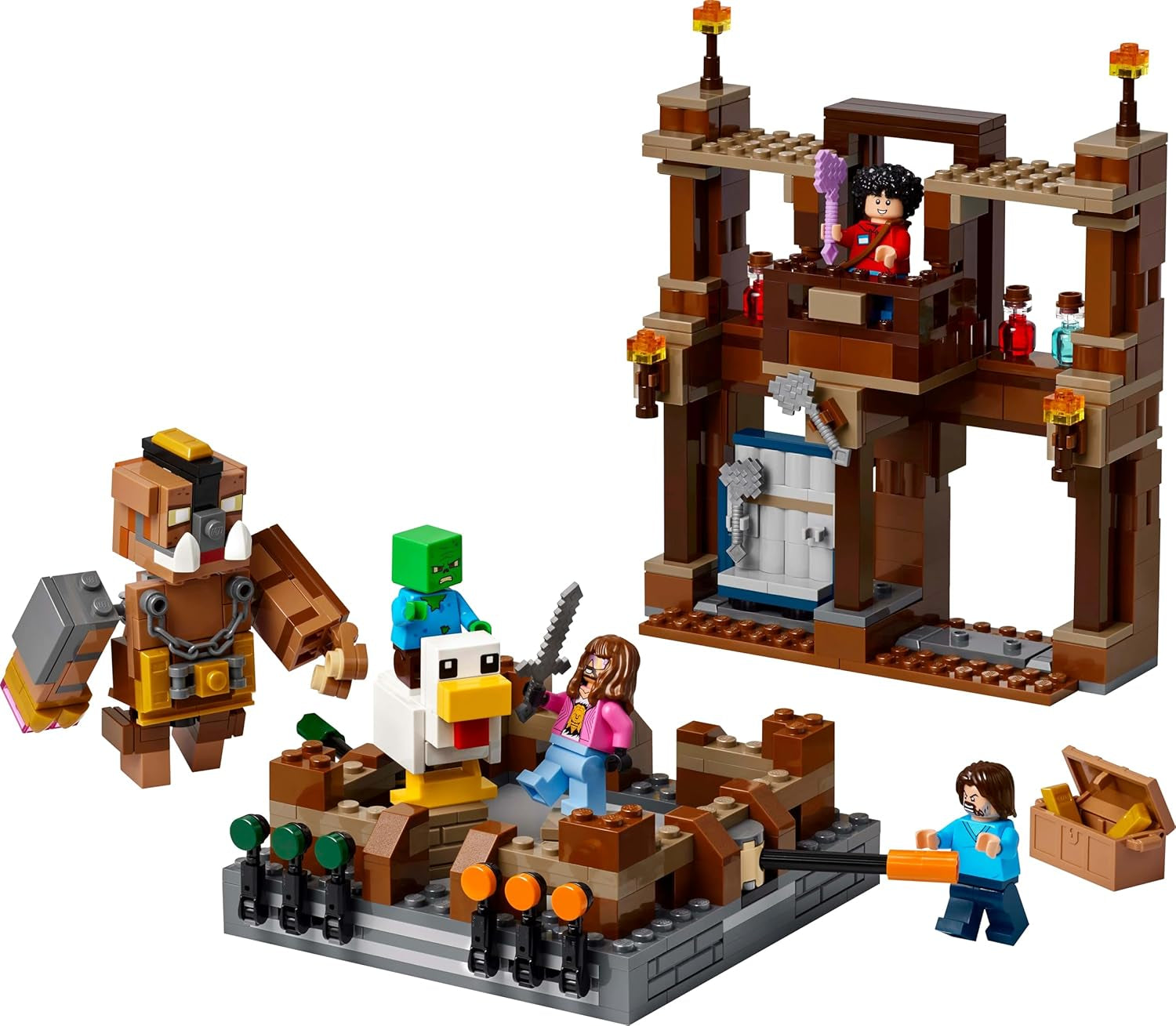 LEGO Minecraft Forest Manor med boxningsring - Gamerset med zombies och Oberborst - Interaktiv byggleksak med utrustning och spår - Present för pojkar och flickor 10+ - 21272 Byggset Besuche den LEGO-Store