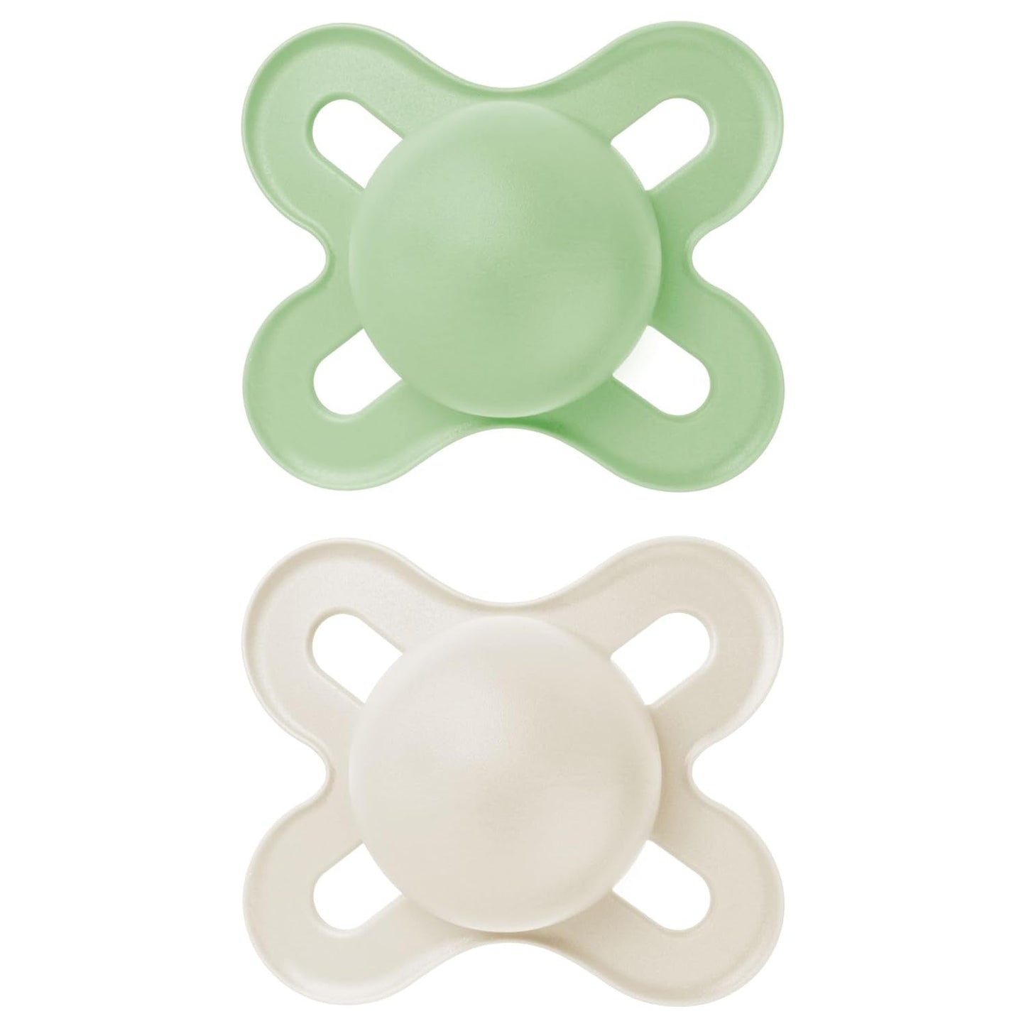 MAM Baby Napp 0-2 Månader Symmetrisk Platt Flexibel Nippel Mjuk Silikon Lätt att använda Med Självsteriliserande Box Original Neutral Matt 2 Stk