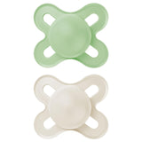 MAM Baby Napp 0-2 Månader Symmetrisk Platt Flexibel Nippel Mjuk Silikon Lätt att använda Med Självsteriliserande Box Original Neutral Matt 2 Stk