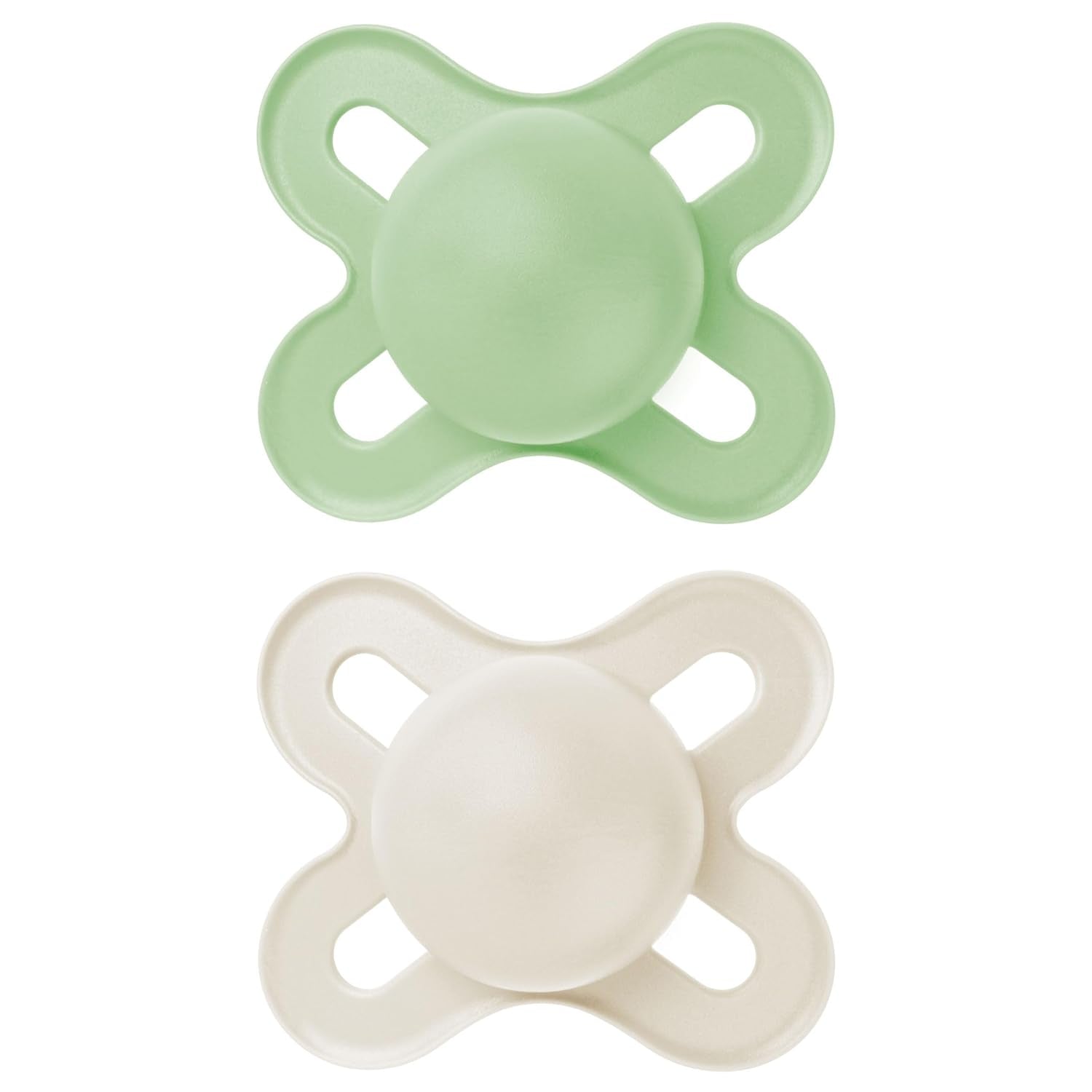 MAM Baby Napp 0-2 Månader Symmetrisk Platt Flexibel Nippel Mjuk Silikon Lätt att använda Med Självsteriliserande Box Original Neutral Matt 2 Stk