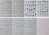3D Metallic Schwarz Schmetterling Nagelsticker - Laser Pink Aurora Nagelaufkleber - Punk Butterfly Nail Art Stickers - Silver Nagelsticker - Nageldesign Zubehör