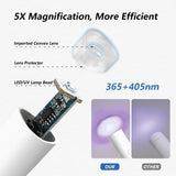 Denabuty UV-lampa för Gel Nagellack, Mini UV LED-lampa för Nagelbyte med stativ Tragbare Liten UV Nagellampa för Gel Nagellack, för Aushärten Von Nagelkleber & Nageltips Vit