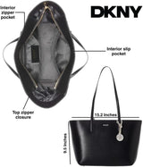 DKNY Dam Bryant Medium Leather Tote Bag Tote Bag, Svart / Guld Damväskor Naty Shop