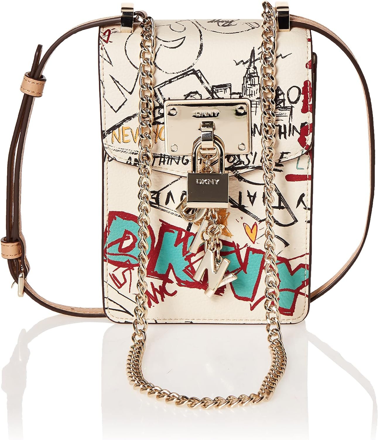 DKNY Dam Elissa N/S Telefon Cr Crossbody, One Size Damväskor Naty Shop Vit