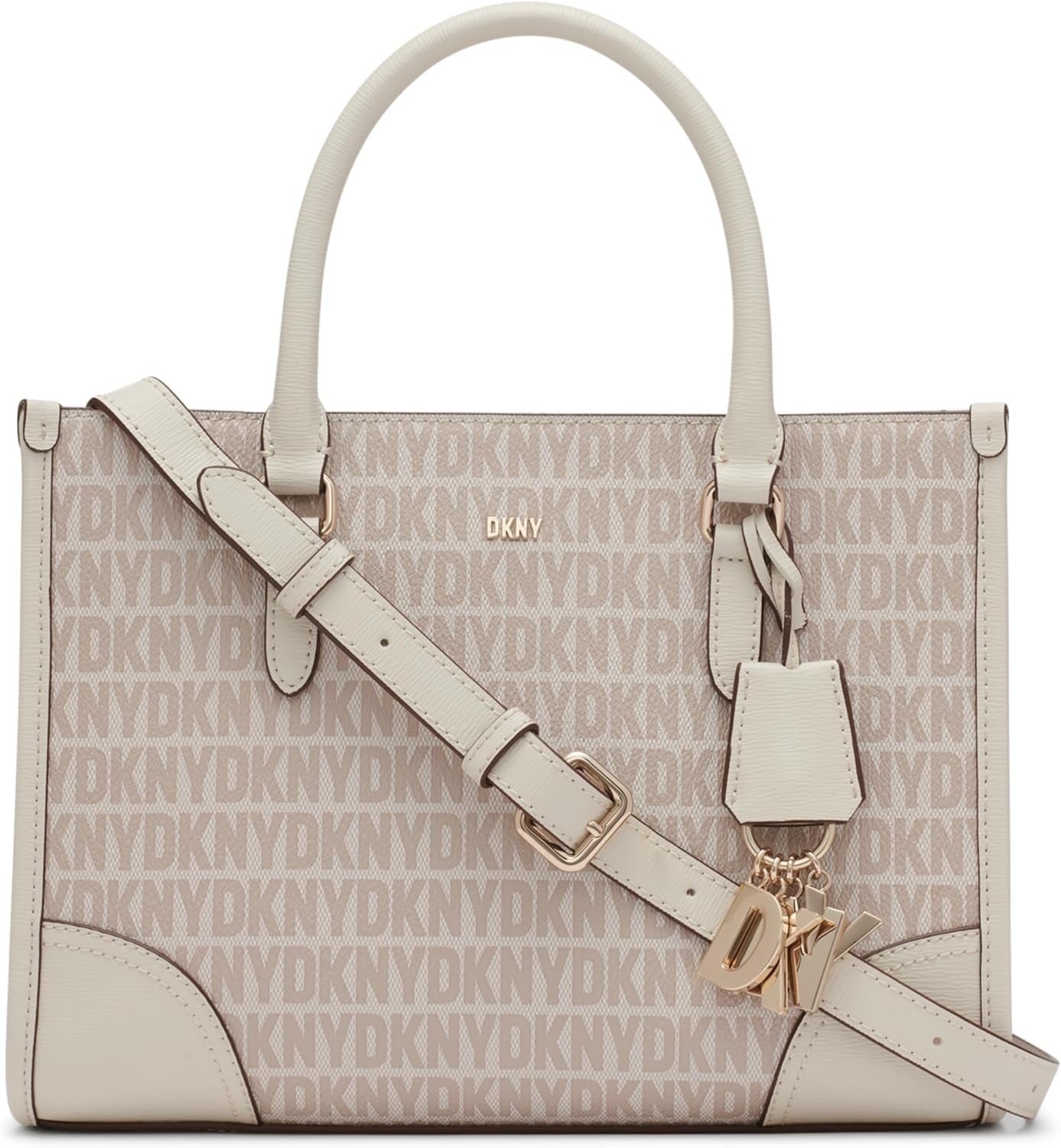 DKNY Perri-väska för kvinnor med logotyp berlock, One Size Damväskor Naty Shop Hampa / Pebble