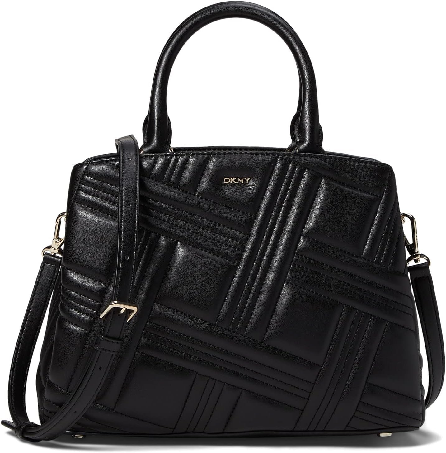 DKNY Medium Satchel Väskor Dam Naty Shop Svart / Guld En storlek passar alla