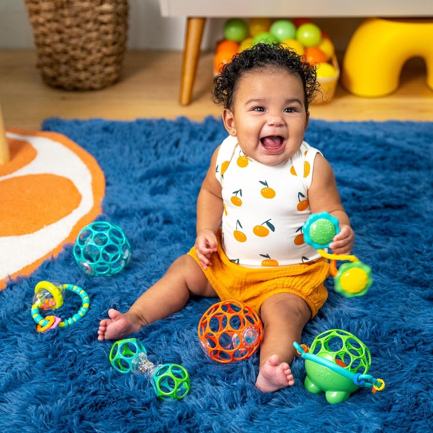 Bright Starts Little Shakers 6-delade presentset - Baby skallror & bitringar BPA-fri Lätt att fånga Unisex Newborn+