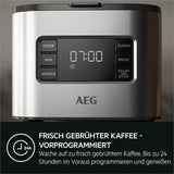 AEG Deli 5 espressomaskin, 1,5 l, programmerbar timer, varmhållningsfunktion, säkerhetsstopp, vattennivåindikator, optimal dosering, antidroppfunktion, rostfritt stål, CM5-1-6ST