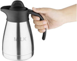 Olympia vakuummugg med skruvlock, 500ml/17oz, rostfritt stål med svart lock, mjölktryck på sidan, bufféstationer för te och kaffe, CL371
