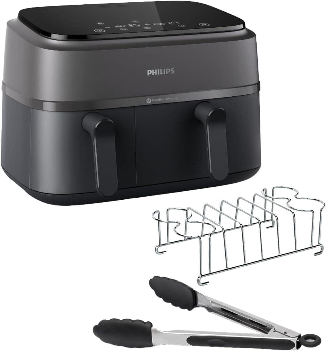 Philips Dual Basket Airfryer 3000-serien med frukostset, 9 liter, 2 lådor Hushållsapparater Naty Shop Standardtitel