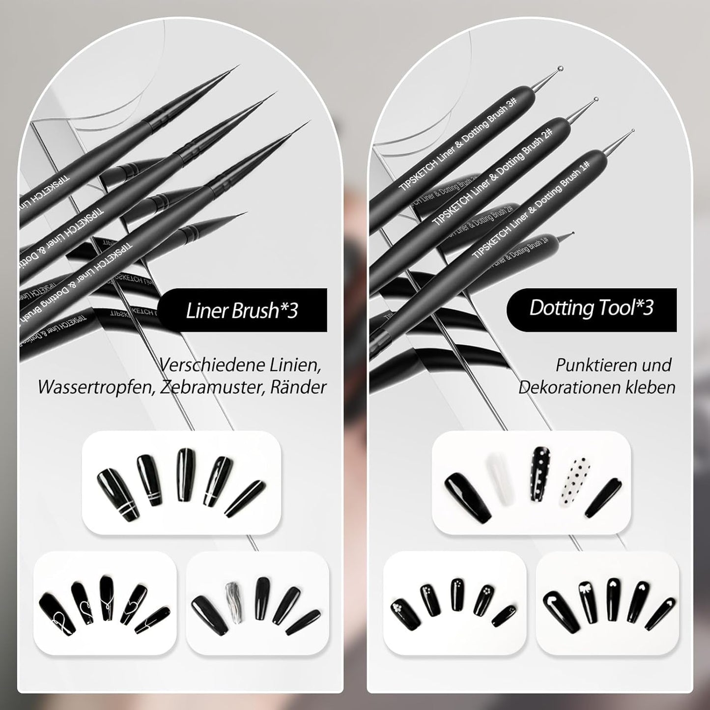 Nagel Pinsel 8 Stück Pinsel Für Gelnägel, Nageldesign Gel Pinsel Dotting Painsel Line Penna Für Nagelack Gel Acryl Nagel Pinsel Nailart Kit Acryl Pinsel Fineliner Nägel Selber Machen