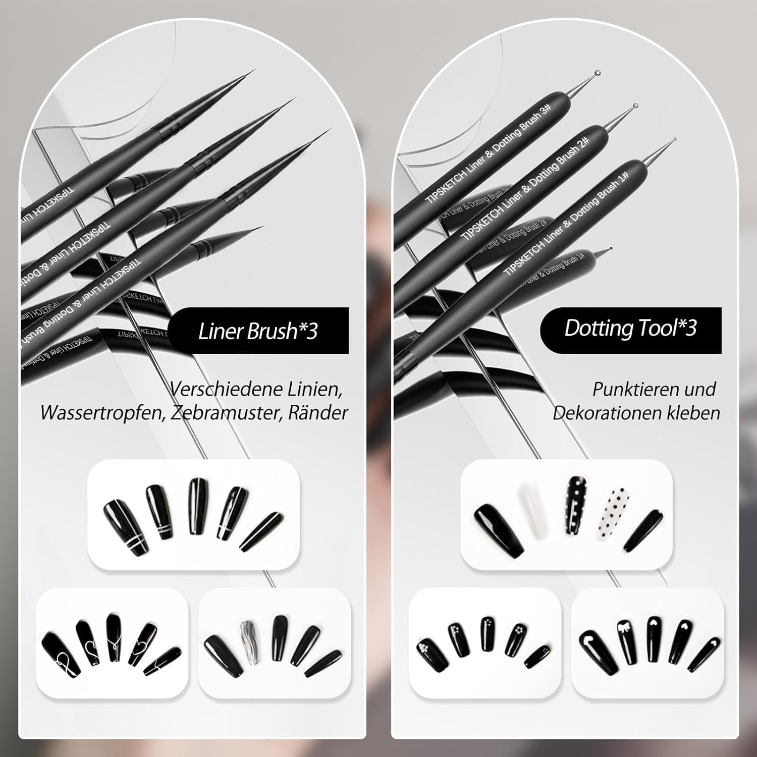 Nagel Pinsel 8 Stück Pinsel Für Gelnägel, Nageldesign Gel Pinsel Dotting Painsel Line Penna Für Nagelack Gel Acryl Nagel Pinsel Nailart Kit Acryl Pinsel Fineliner Nägel Selber Machen
