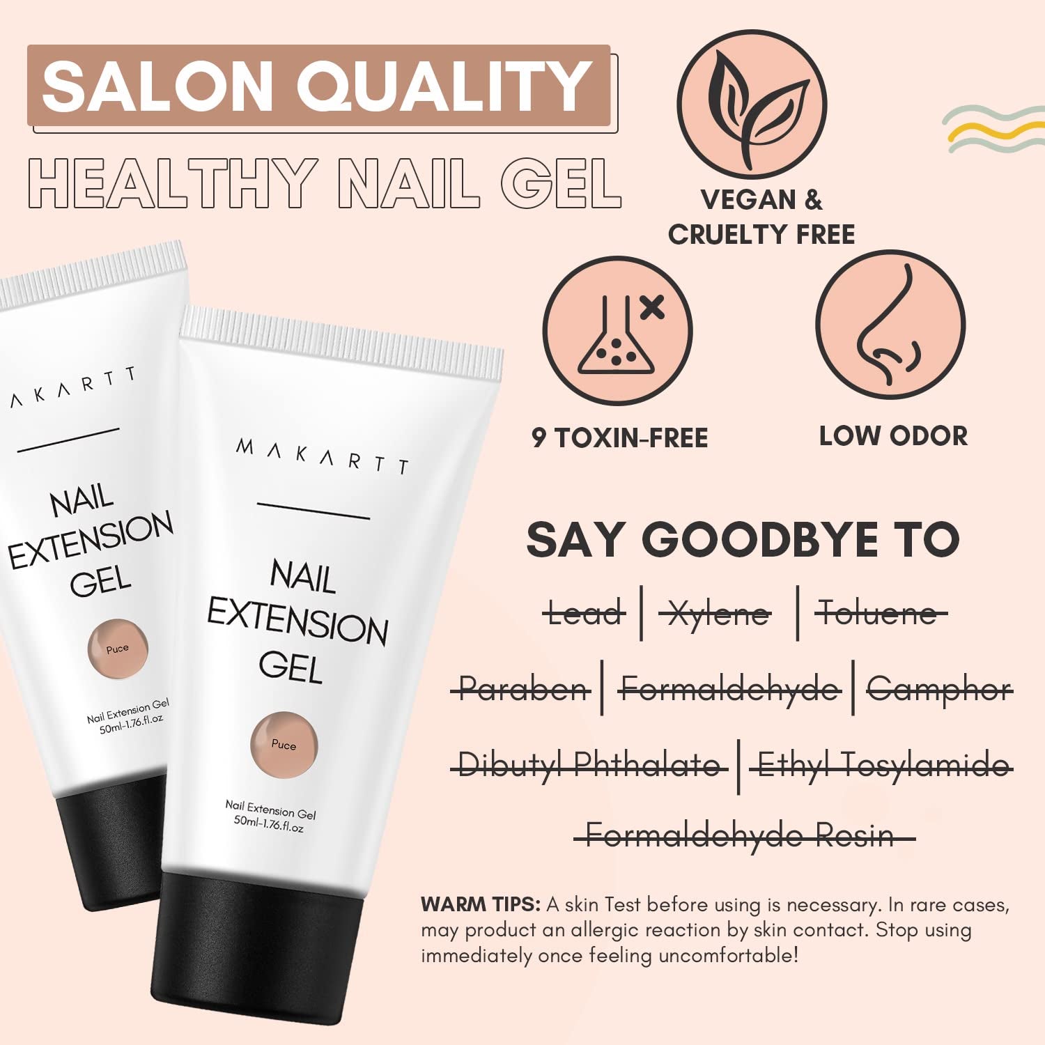 Makartt Poly Nail Extension Gel - Acrylic Extension Gel, Nail Strengthening Gel, Nageldekoration, 50 ml (lila)