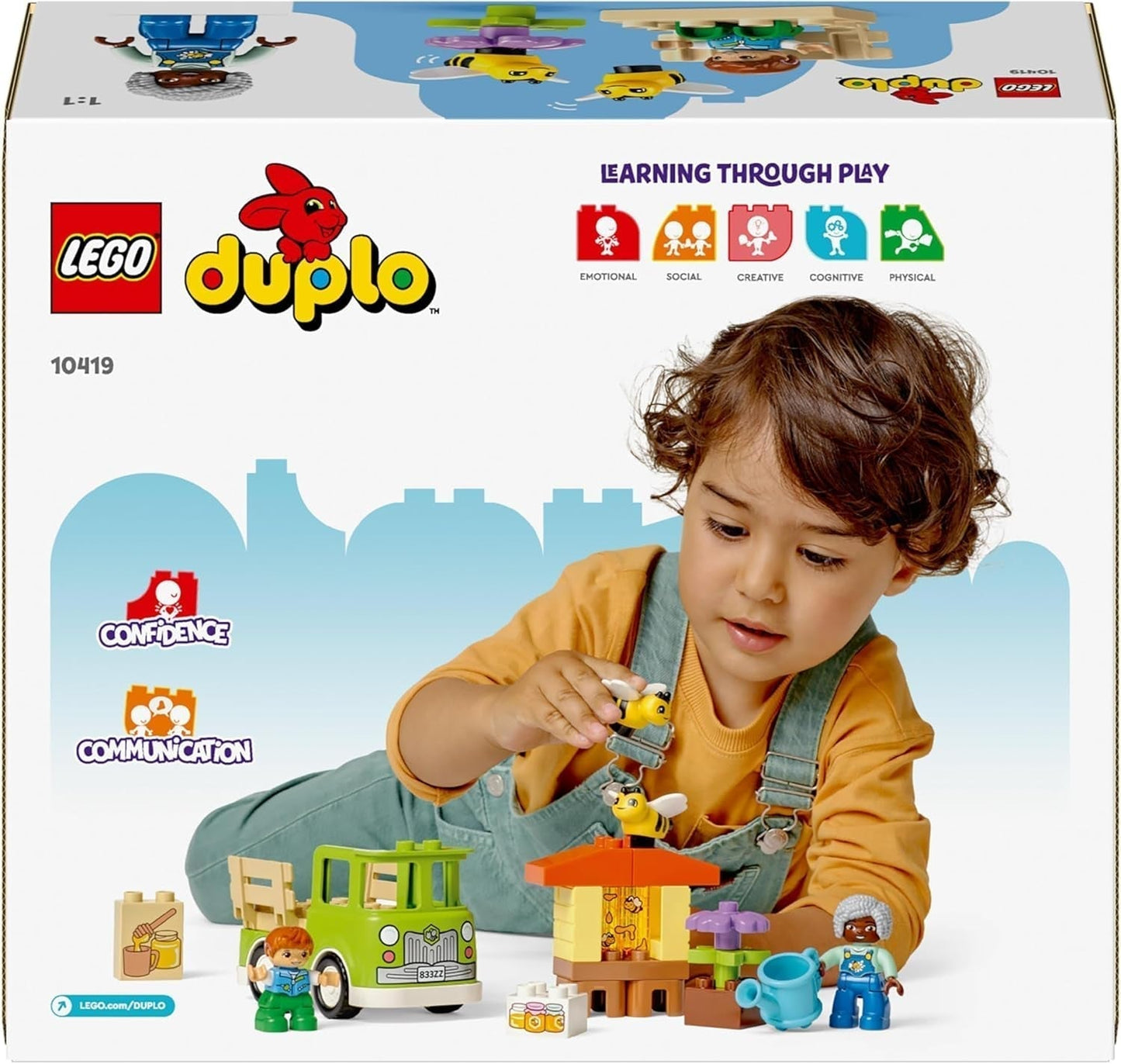 LEGO DUPLO Stadsbiodling och bikupor, pedagogisk leksak för småbarn med 2 figurer och en mobil lastbil, bygg- och ombyggnadsset, leksak för småbarn från 2 år 10419 Byggset Besuche den LEGO-Store