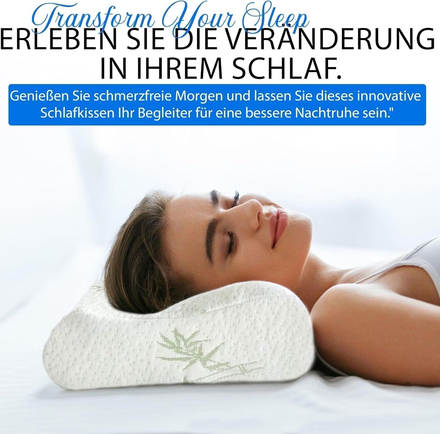 Ortopedisk Memory Foam Nackstödskudde - Ergonomisk kudde, Antisnarkningskudde för sido-, mage- och ryggslipare, kudde, 60 cm x 40 cm x 12 cm cervikala ortopediska kuddar Naty Shop