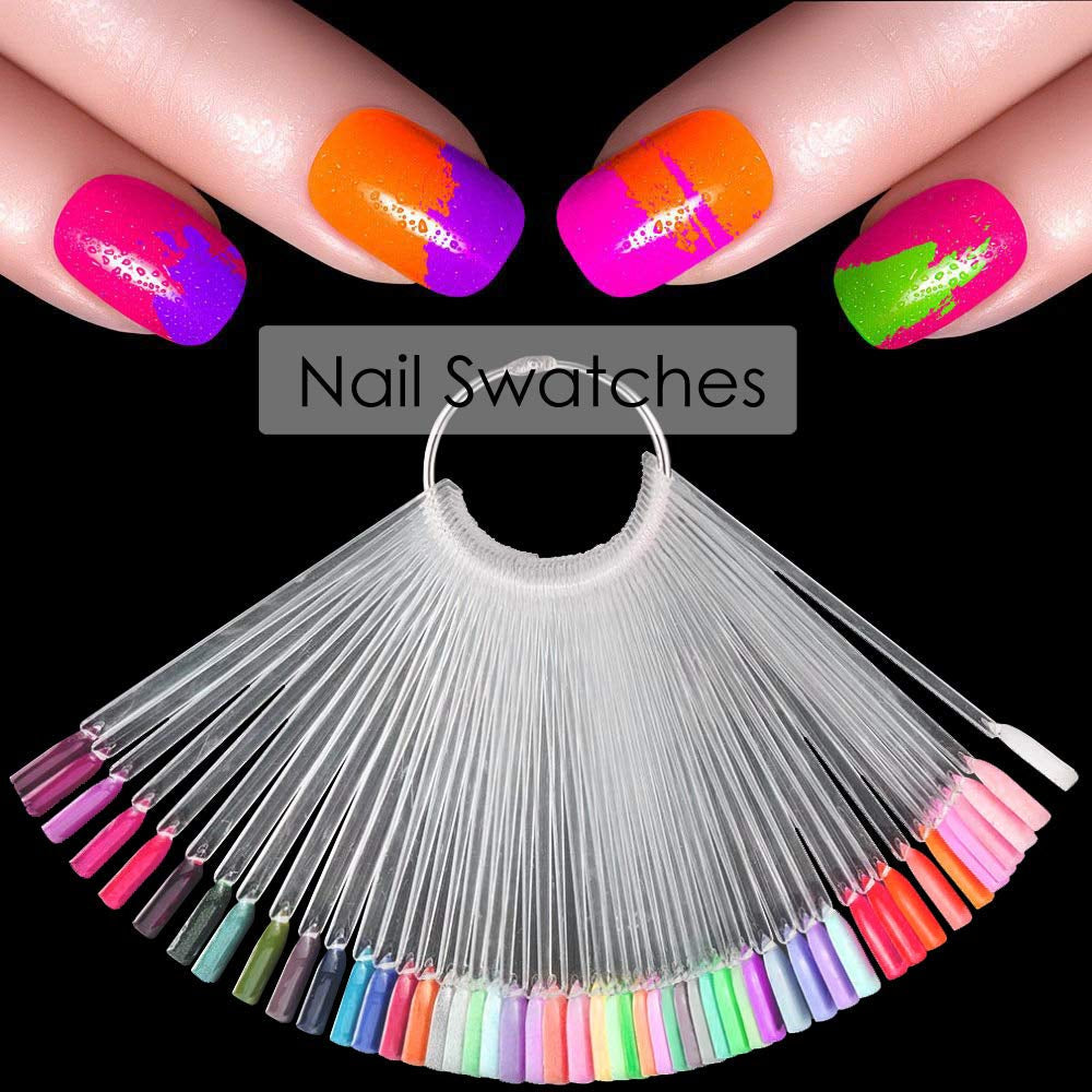 150 Stück Nail Art Tips Ring Stick, Transparent Farbe Karte Platten Nagelleck Display Ring Sticks, Nagel Salon Übungen Display Nagel tips