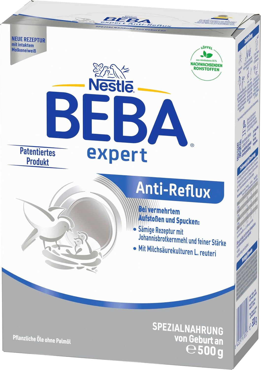 BEBA expert Anti-Reflux - AR Specialformel från födseln, för ökad rapning och kräkningar, barnmat, babymjölkspulver, 1 förpackning (1 x 500g)