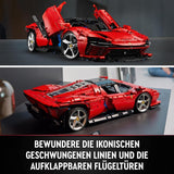 LEGO Technic Ferrari Daytona SP3 modellsats 1:8 skala, röd supersportbil, utökad bilmodell samlarobjekt, Ultimate Car Concept 42143 Byggset Besuche den LEGO-Store