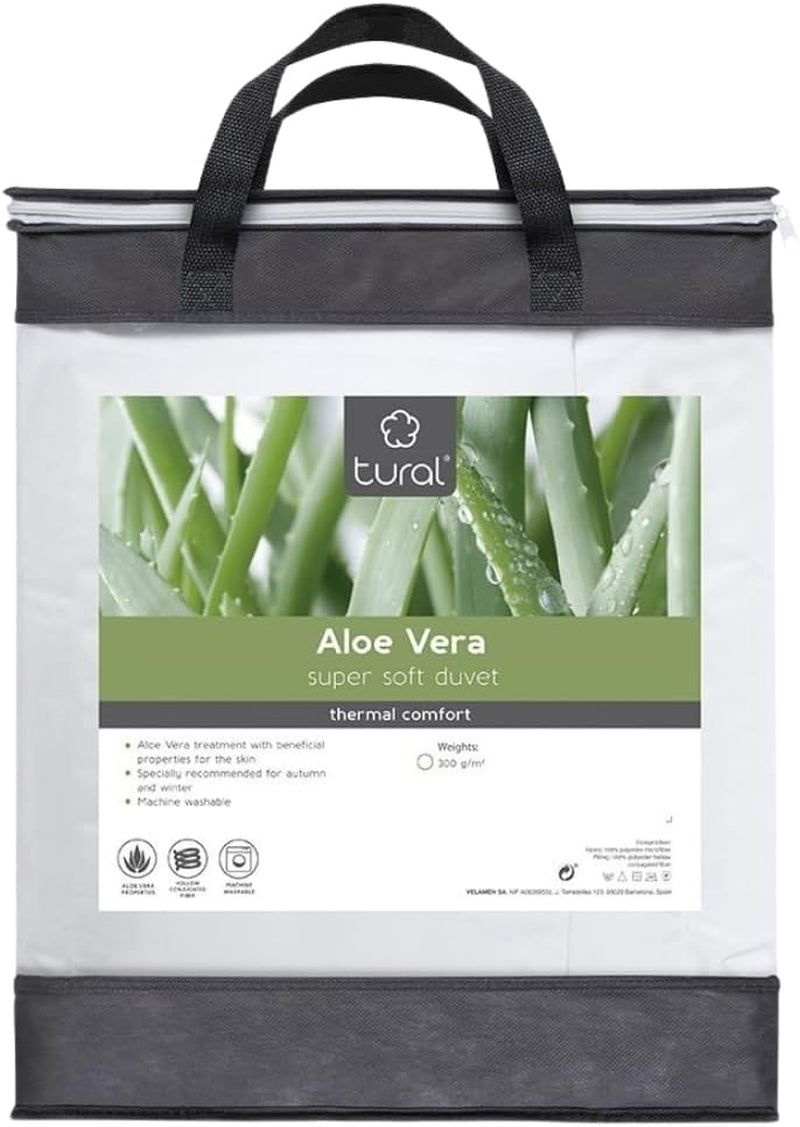 Tural - Quilt 150 X 220 cm med Aloe Vera-behandling, fiberfyllning 300 G/M², mjuk, andas, Oeko-Tex certifierad (vit, säng 90 cm) Täcken och täcken Naty Shop