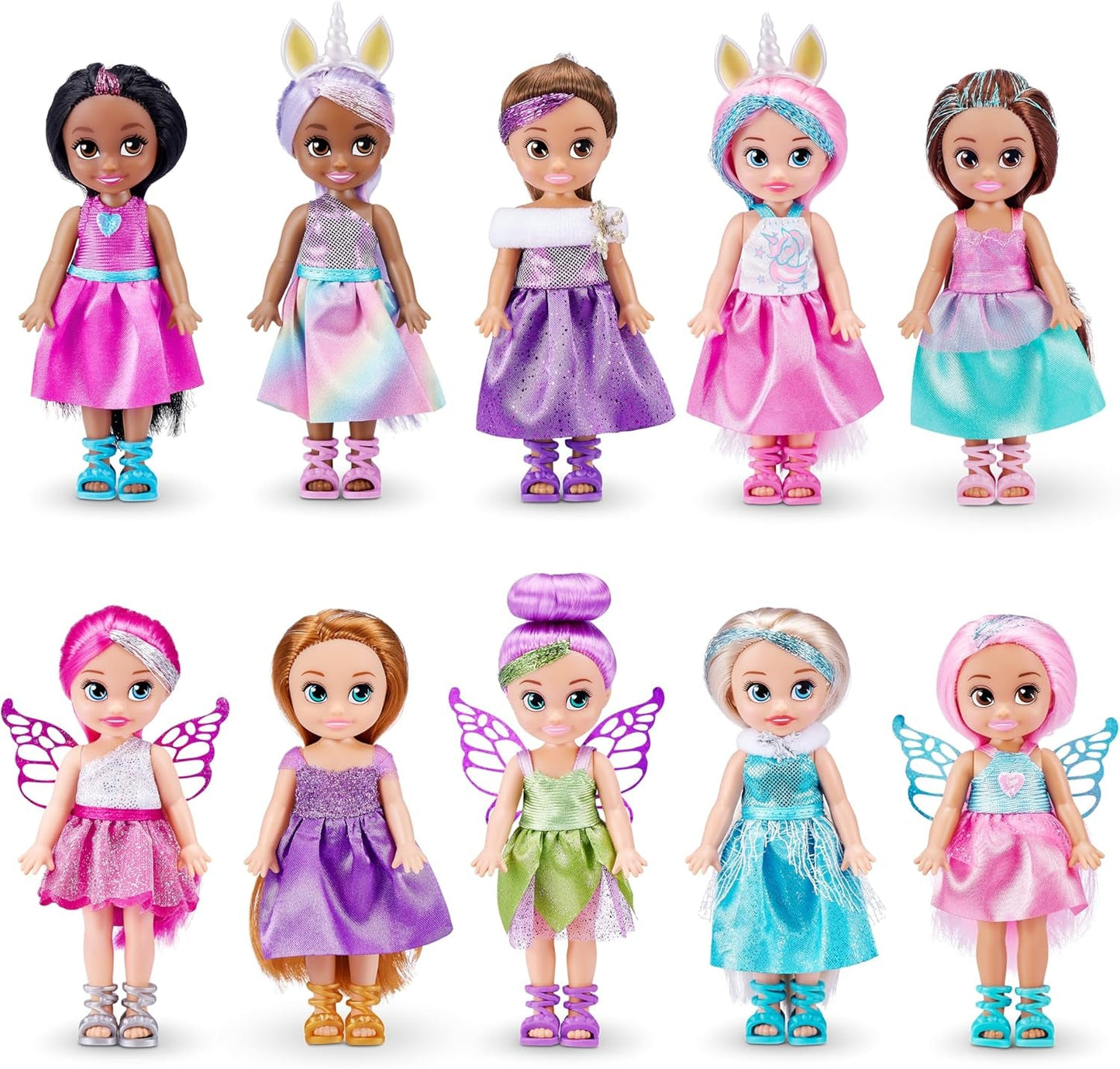 -Dolls-4,7"-Fantasy Little Friend Collection Set med 10 st