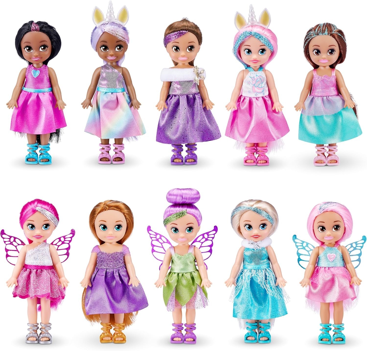 -Dolls-4,7"-Fantasy Little Friend Collection Set med 10 st
