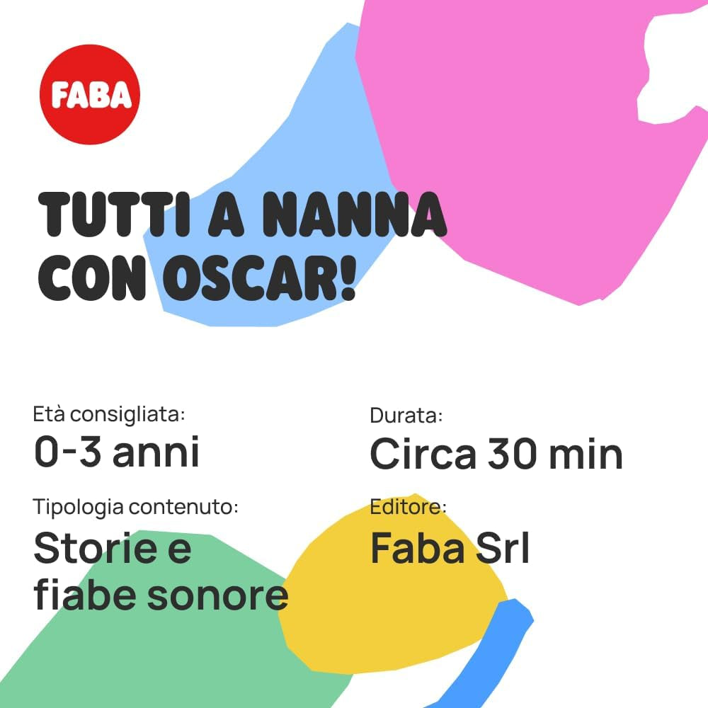 Plyschleksak - Tutti a Nanna con Oscar! - Berättelser och ljudsagor för barn från 10 månader - Ska lyssnas på med berättelser, italiensk version Jucarii Bebe Naty Shop