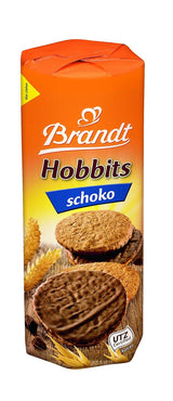 Brandt Hobbits Choklad 265g Pack - Krispiga fullkornschoklad Havregrynsbiskvier - Knäckig deg för hela familjen - i en praktisk kexrulle