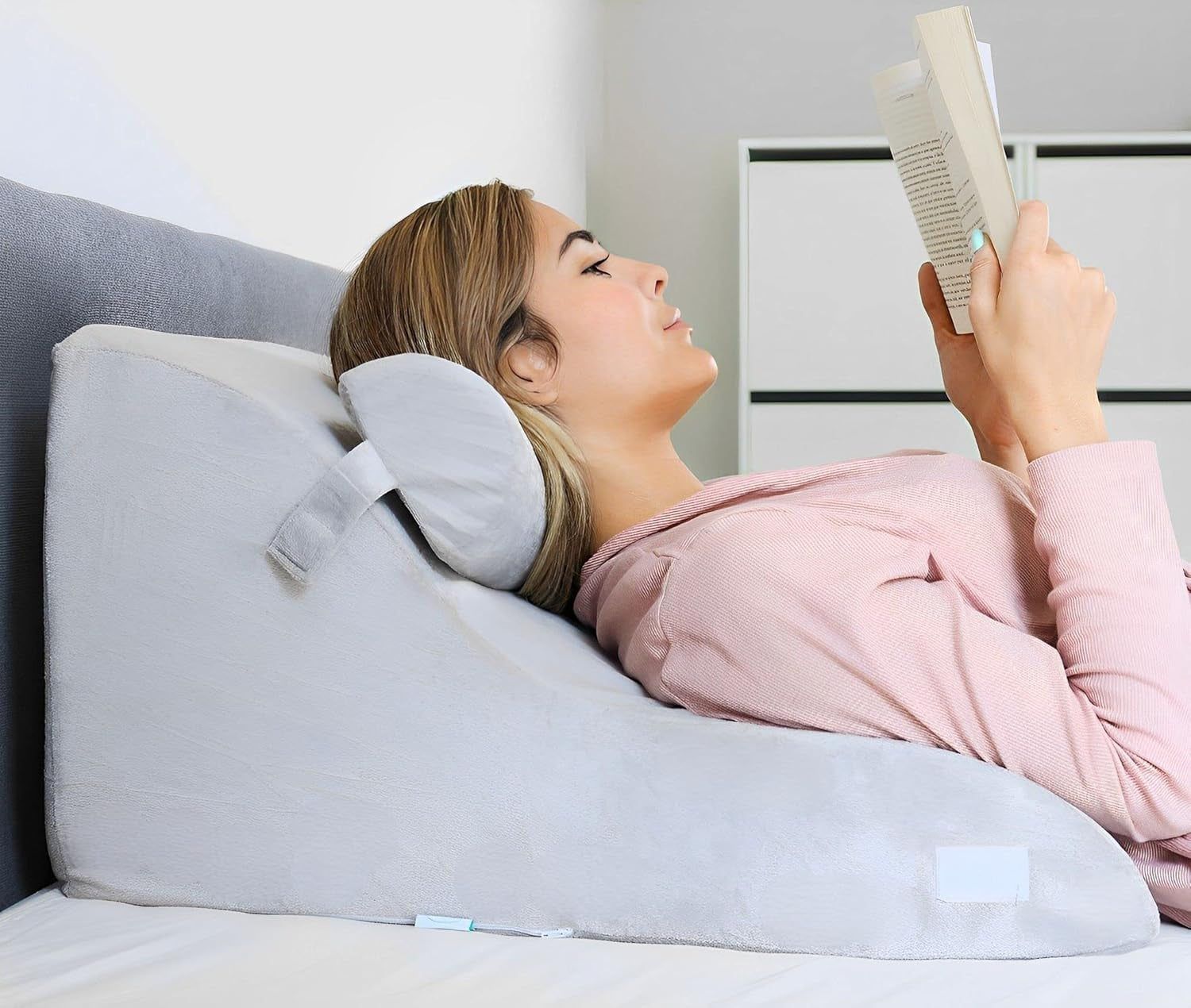 Memory Foam Läskudde | Ergonomisk ryggkudde och kil för säng, soffa och soffa | Ortopedisk stödkudde för ryggsmärtor och spänningar