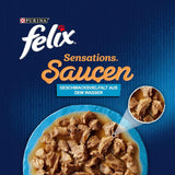Felix Sensations Sauces Våtmat för katter, blandad fiskblandning, 6 st (6 x 12 påsar à 85g vardera)