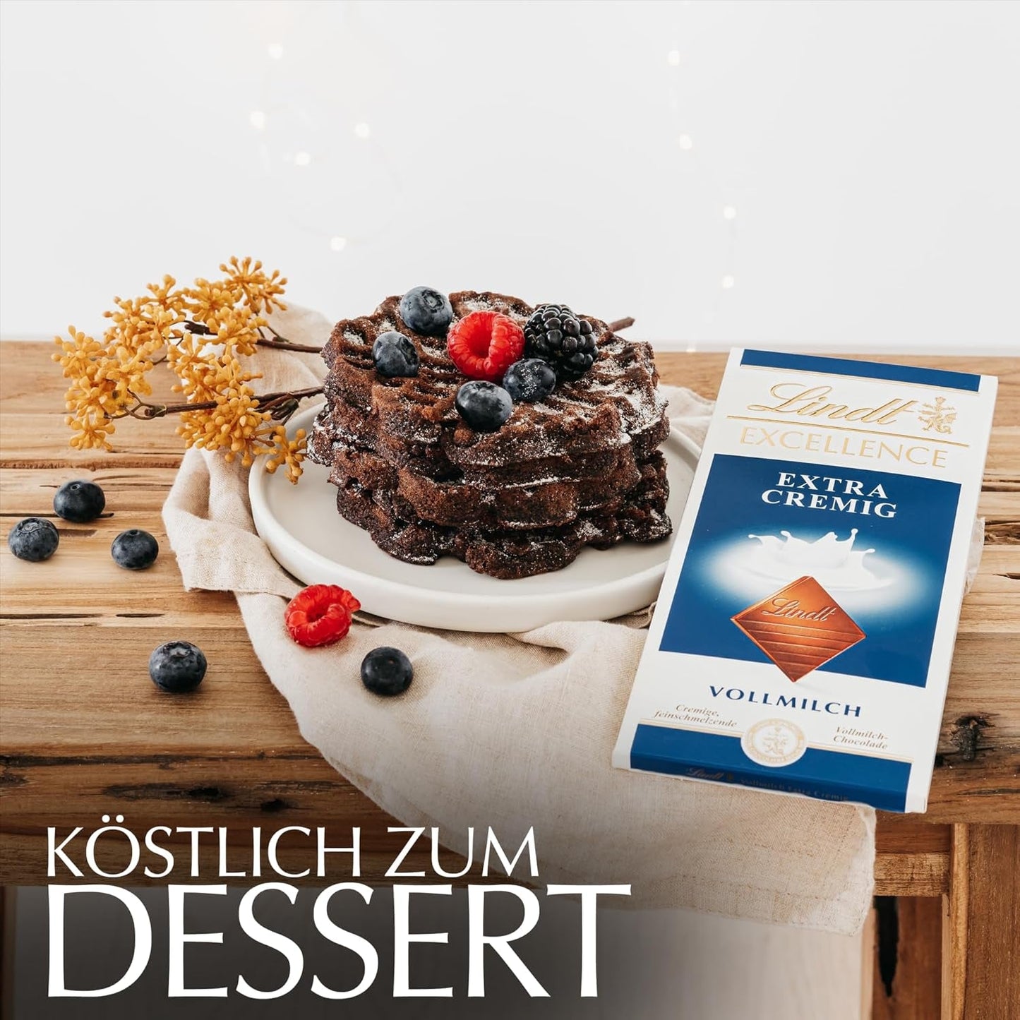 Lindt EXCELLENCE Extra Krämig Mjölkchoklad | Bar 100g | Fin, förstklassig mjölkchoklad med en krämig, mjölkig smak | Intensiv och ihållande arom | Choklad present