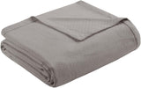 Madison Park Lyxig flytande bomull Hög kvalitet Mjuk Bekväm 100 % ringspunnen bomullsfilt för säng Soffa eller soffa Blush Full/Queen Naty Shop Täcken och täcken King Grey