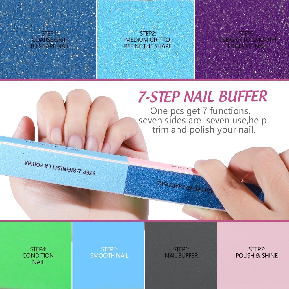 FANDAMEI 20 Stücke Buffer Für Nagel, Nagelfilen Für Gelnägel, Profi Nagelfeile 100/180, Polierfeile Fingernägel, Filen Für Gelnägel, Manikyr & Pedikyr Set