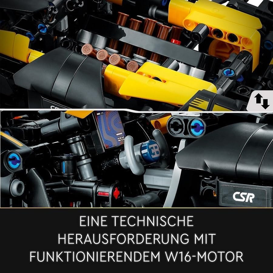 LEGO Technic Bugatti racerbil, bilmodellsats, sportbilsleksak, ikonisk samlarbilset, byggleksak från 9 år 42151 Byggset Besuche den LEGO-Store