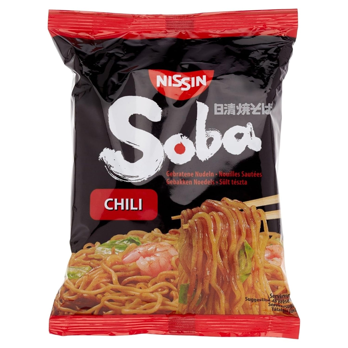 Friterade Nissin Wheat Nudles med Chilismak, 111g