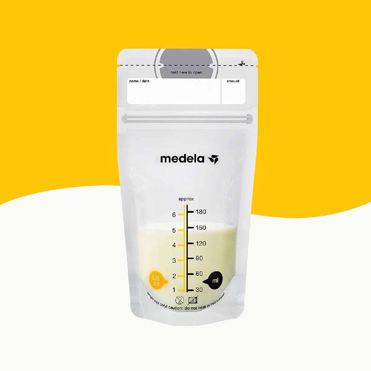 Medela bröstmjölksförvaringspåsar 25 st, ca. 200 ml, vit (spansk version) Mat och amningstillbehör Bebe Naty Shop