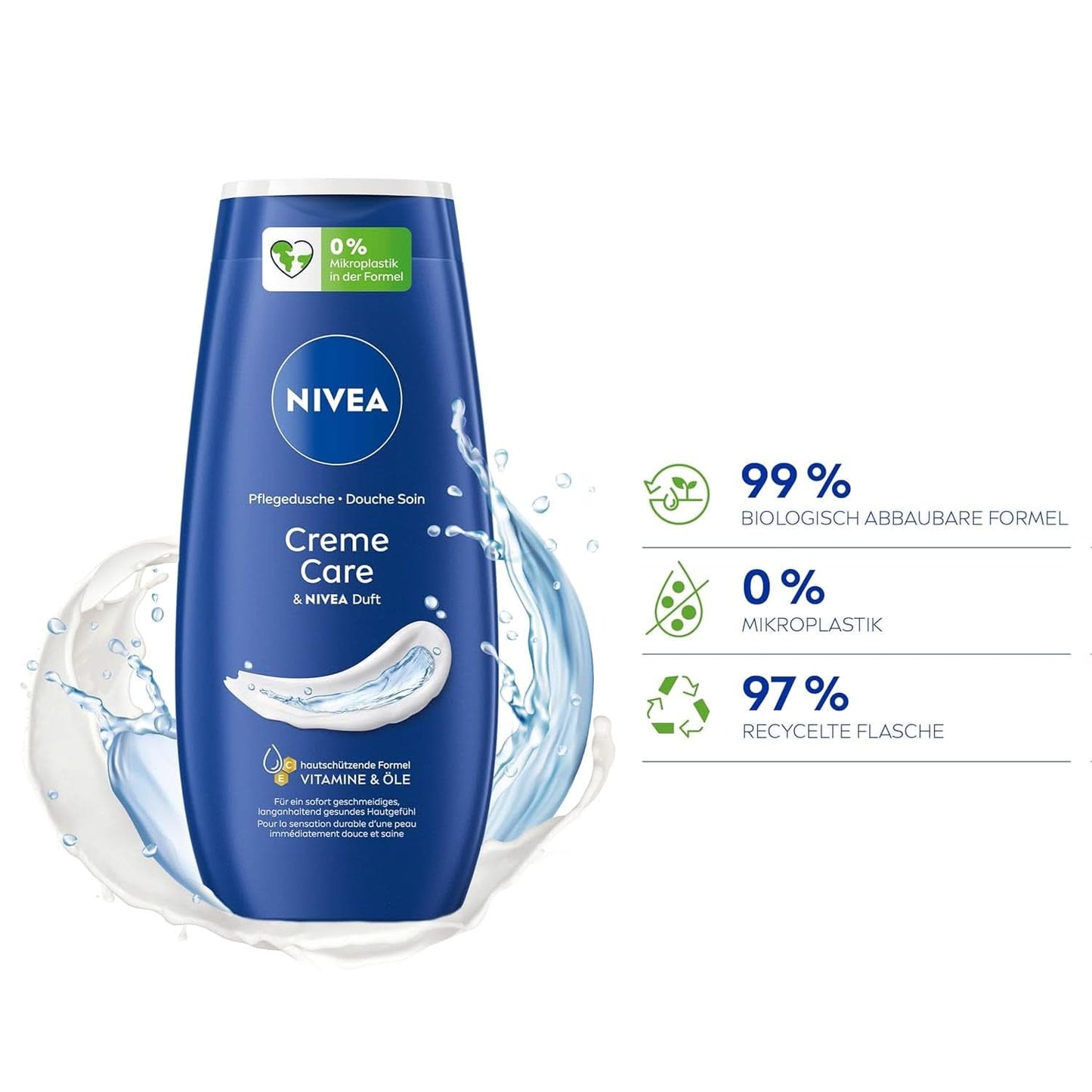 NIVEA Creme Care, duschgel med vitaminer och eteriska oljor, 250 ml dusch och bad Naty Shop