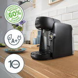 Bosch Tassimo finess TAS162E kapselespressomaskin, 70 drycker, intensivare kaffe med en knapptryckning, automatisk avstängning, hållbar, perfekt dosering, 1400 W, svart/svart
