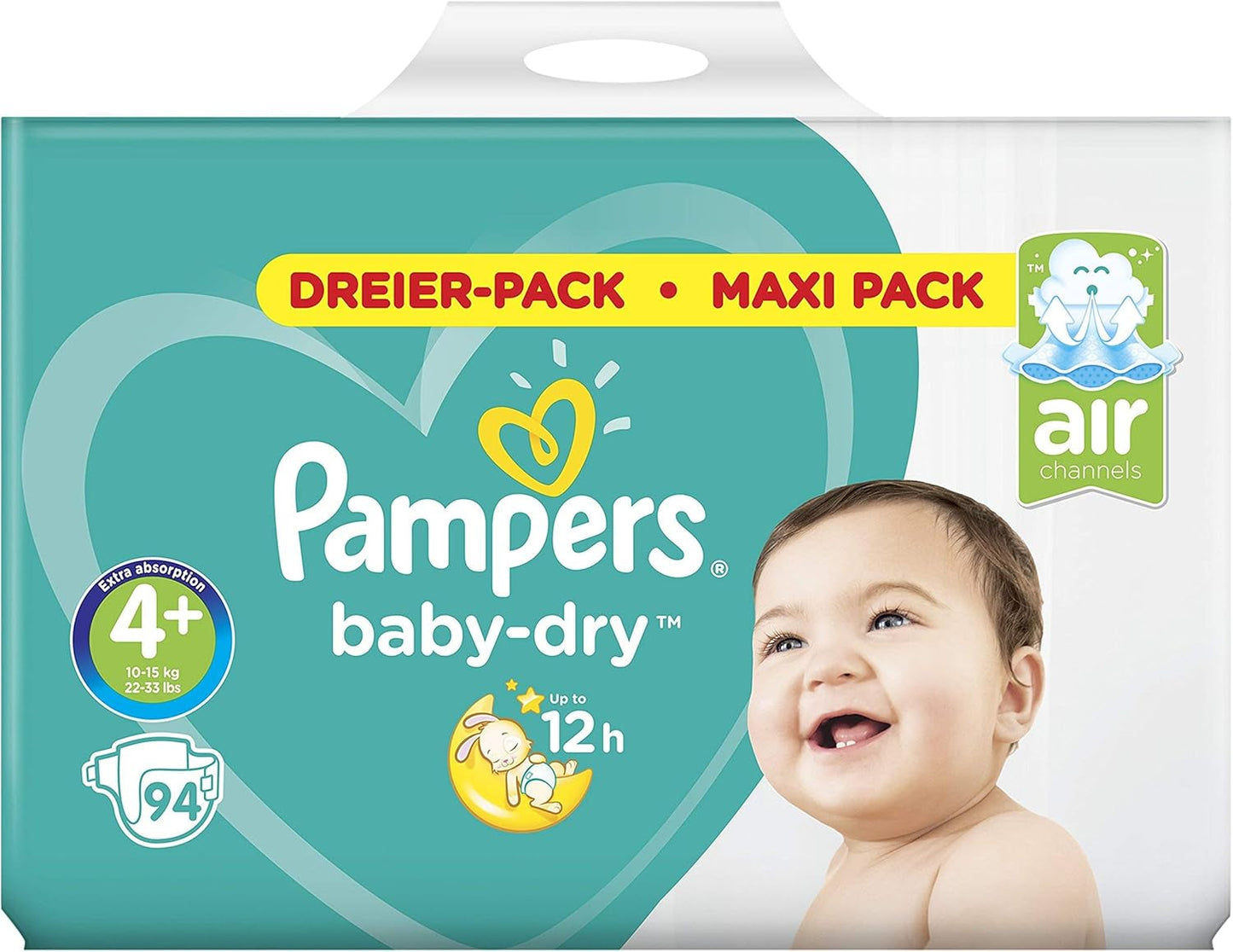 Pampers (gammal version), trosor, storlek 4, 9 kg-15 kg, trepack (1 x 88 blöjor)