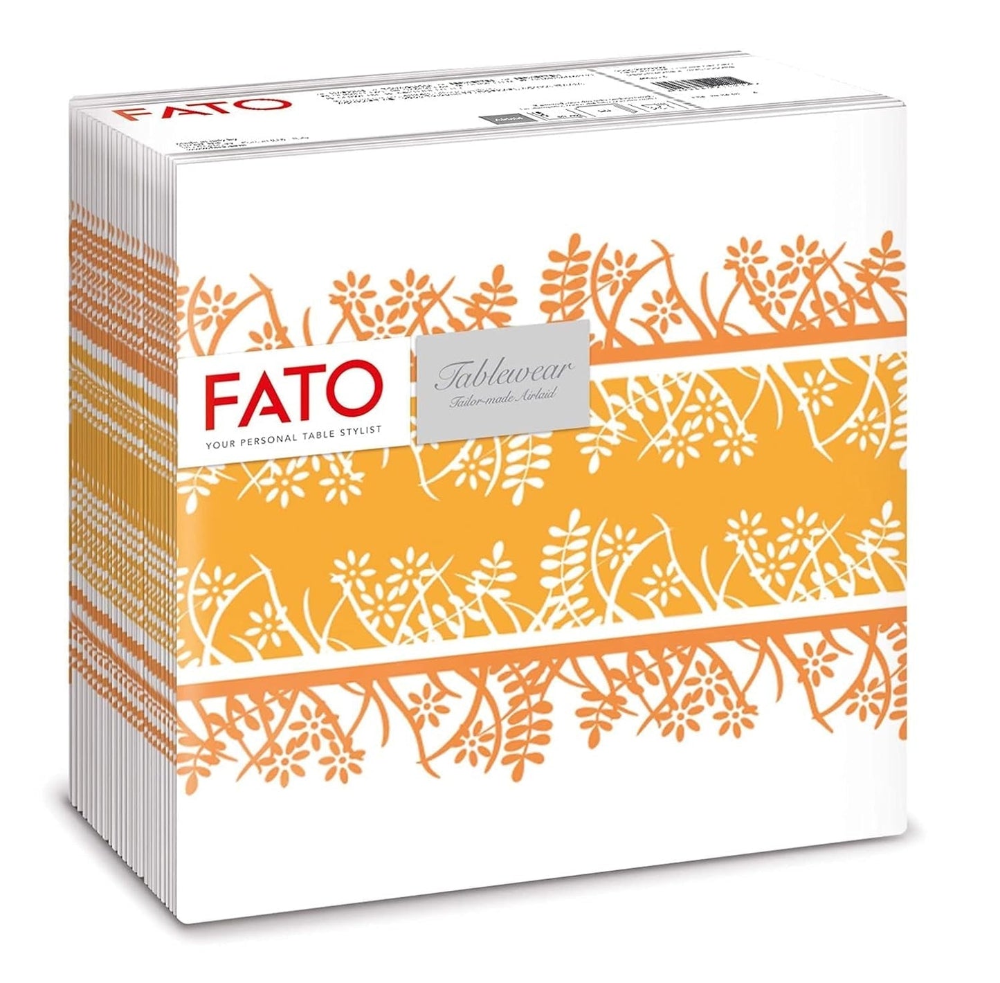 Fato - Torra pappersservetter, airlaid, textileffekt, paket med 50 servetter, 40X40 vikta i 4-format, Tropicana Decor