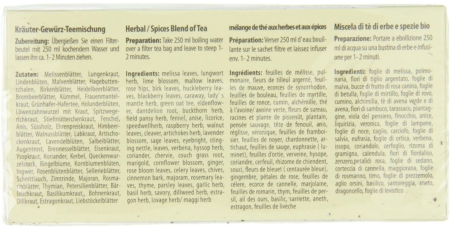 Droste-Laux Basic Tea med 49 örter, 25 bitar (örtte, filterpåsar, faste- eller diet-te) 120501