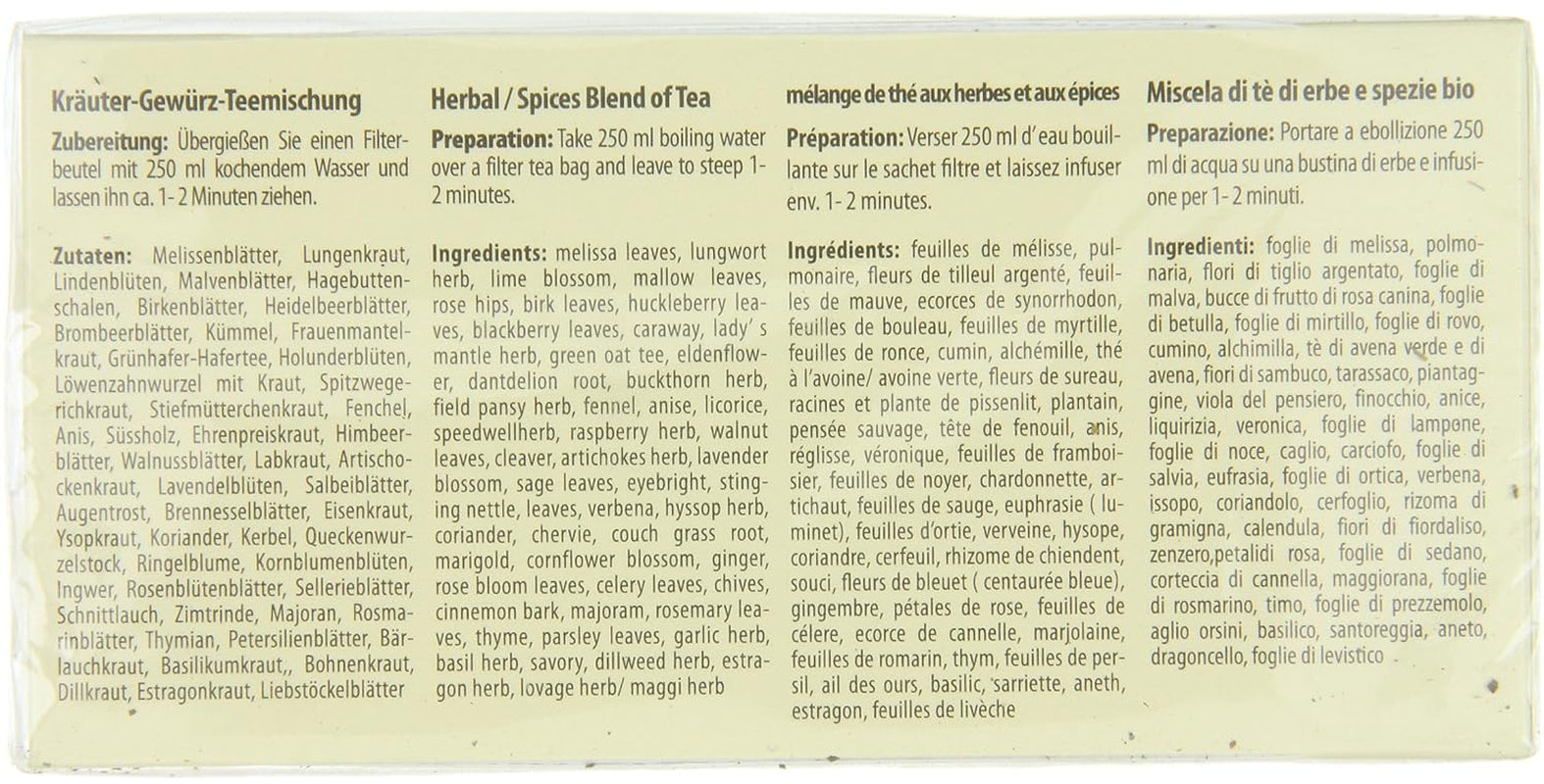 Droste-Laux Basic Tea med 49 örter, 25 bitar (örtte, filterpåsar, faste- eller diet-te) 120501