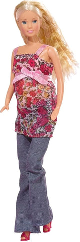 Simba 105734000 - Steffi Love Welcome Baby, Gravid docka, Med barnet i magen, Accessoar, Dressing docka, 29Cm, För barn från 3 år och uppåt Naty Shop Dolls Standardtitel
