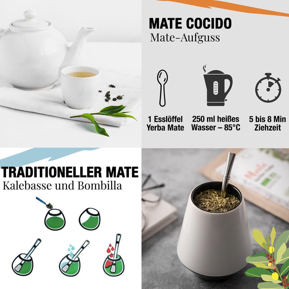 ORIGEENS BIO YERBA MATE MED CITRON OCH INGEFÄRA 200 G - Det energigivande teet I Ekologiskt Yerba Mate-te, orostat, blad, utan stjälkar och damm