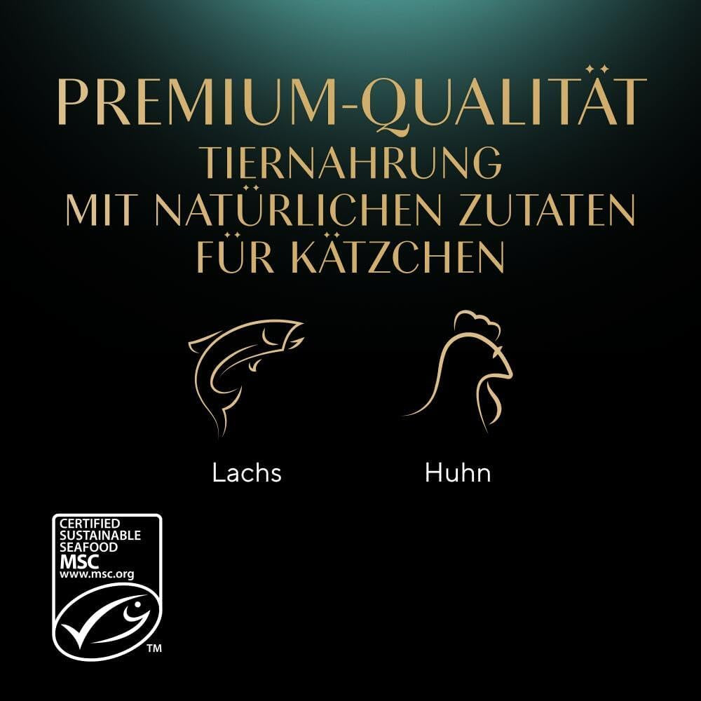 Sheba våtfoder för kattungar, i olika påsar, med lax (MSC) och kyckling i sås, multipack 40x85g