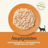 Applaws 100% naturliga Nassfutter für Katzen, Hühnerbrust mit Tunfischfilet in Brühe - Packung mit 12 x 70g Beuteln