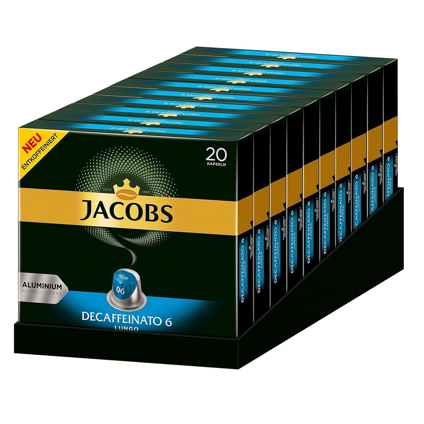 Kaffeekapseln Espresso Intenso, Intensität 10 av 12, 10 x 20 Getränke & Kaffeekapseln Lungo Decaffeinato- Intensität 6- 200 Nespresso kompatibel Kapseln, 10er Pack, 10 x 20 Getränke
