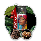 Malet kaffe DE BOA 1KG | 100 % Arabica | med inslag av choklad och nötter | medelrostade kaffebönor, låg syra | idealisk för espressomaskiner | Blue Orca Coffee Roastery