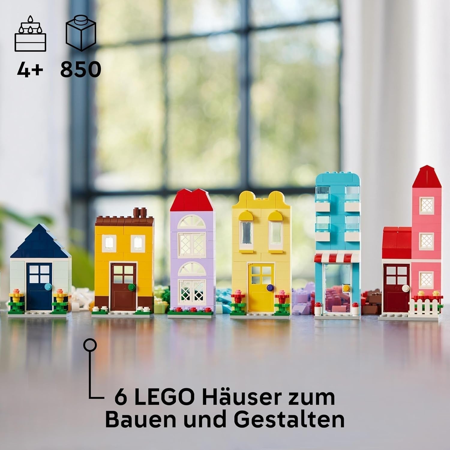 LEGO Classic Creative Houses, byggklossar för barn, 850 klossar byggleksak, husbyggande leksaker med tillbehör, present till pojkar och flickor 4 år gamla 11035 byggset Beuche den LEGO-Store