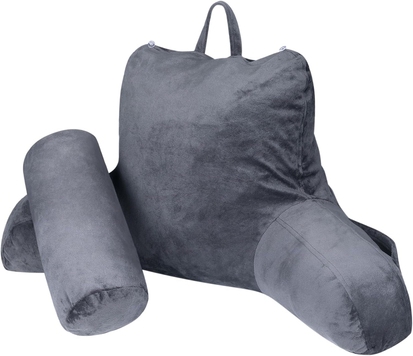 INFANZIA ergonomisk läskudde med armstöd, memory foam ryggstöd, grå, M